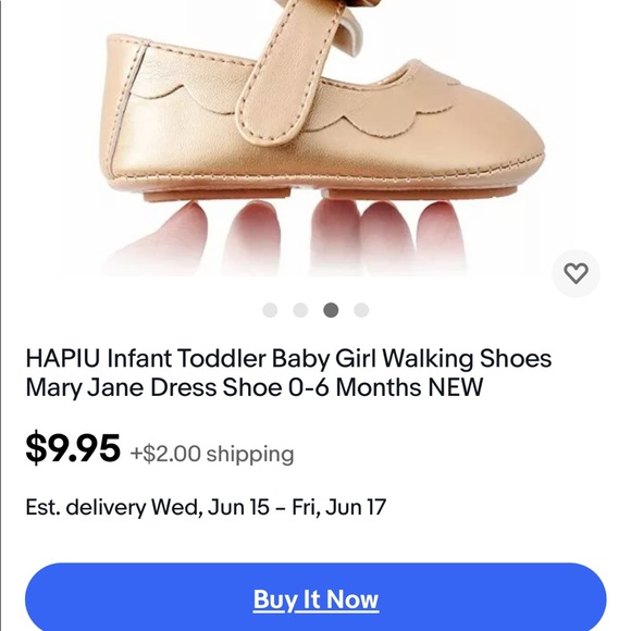 HAPIU Infant Toddler Baby Girl Walking Shoes, Mary Jane Shoes NEW in BOX - Picture 5 of 6
